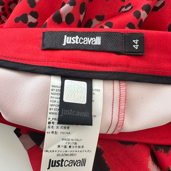 JustCavalli  jaguar print red  silk blouse  size M - Picture 6 of 6